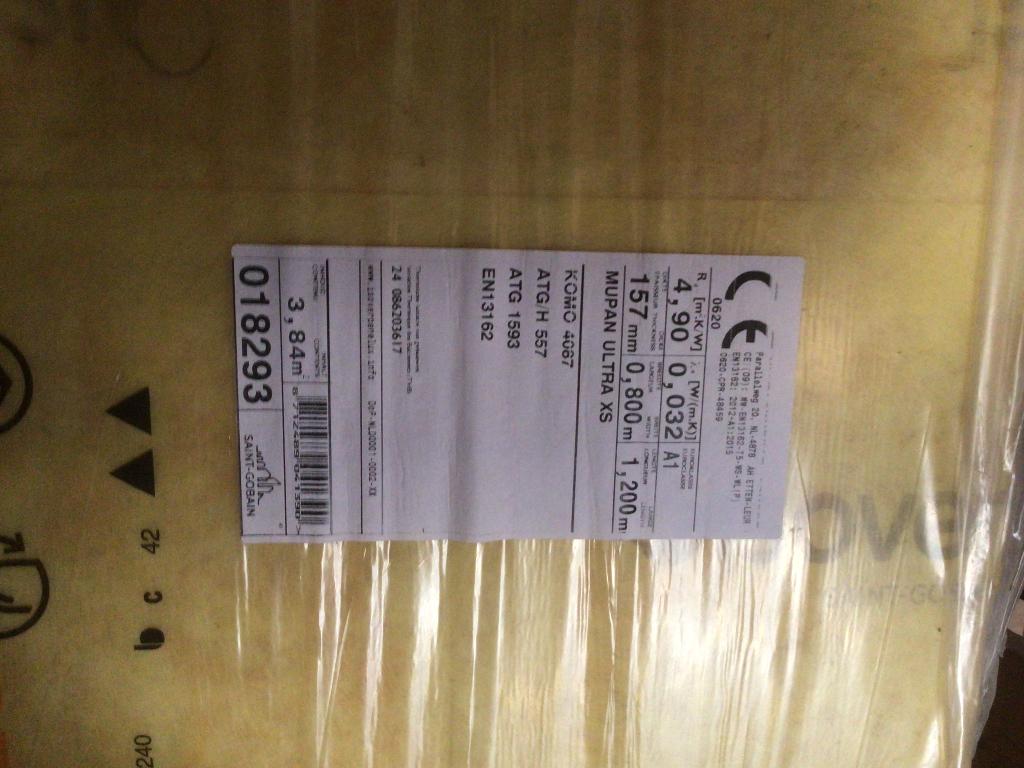 Isover mupan ultra xs 15,7 aantal m2 48, Ophalen, Dakisolatie, 12 cm of meer, Nieuw