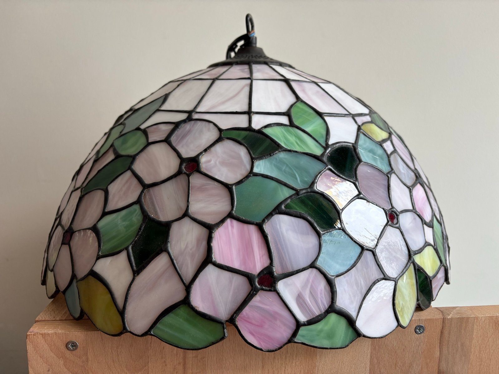Tiffany Hanglamp - Bloemmotief, Ophalen, Gebruikt, Glas, E27 (groot)