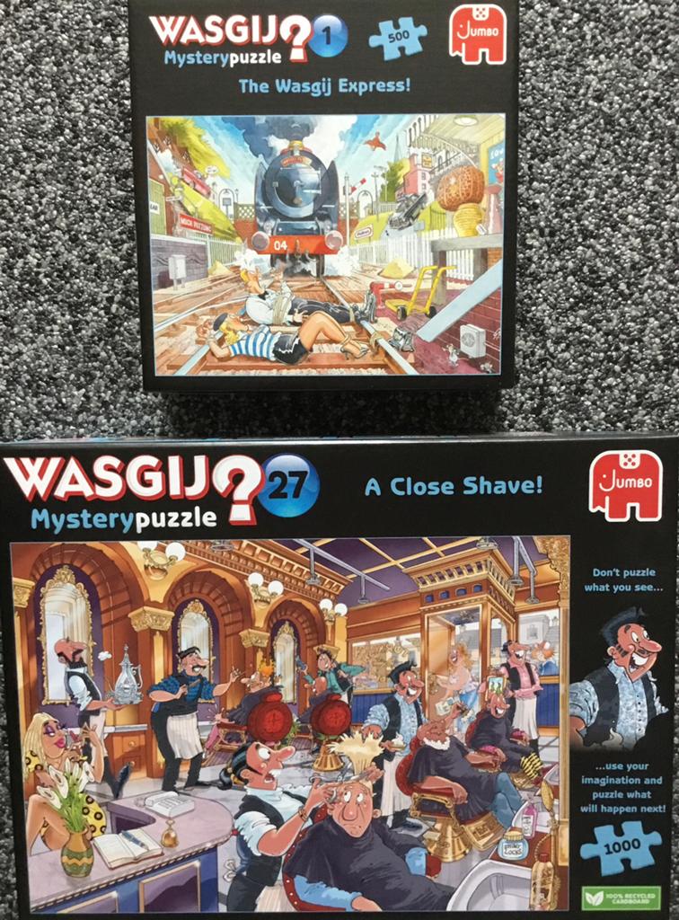 2 Wasgij puzzels, Ophalen of Verzenden, 500 t/m 1500 stukjes, Zo goed als nieuw