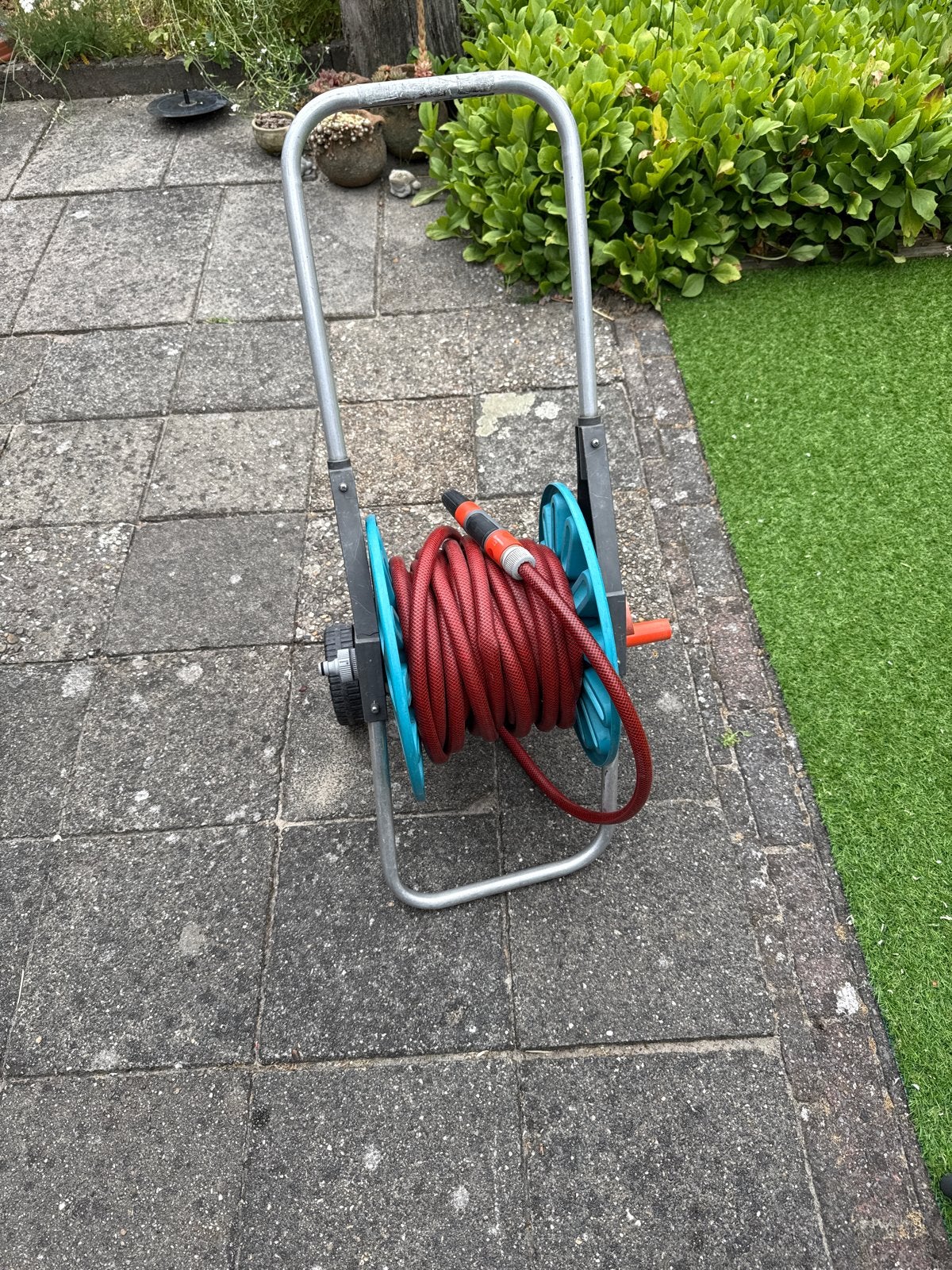 Gardena Tuinslanghaspel met slang, Ophalen of Verzenden, Gebruikt, Tuinslanghaspel