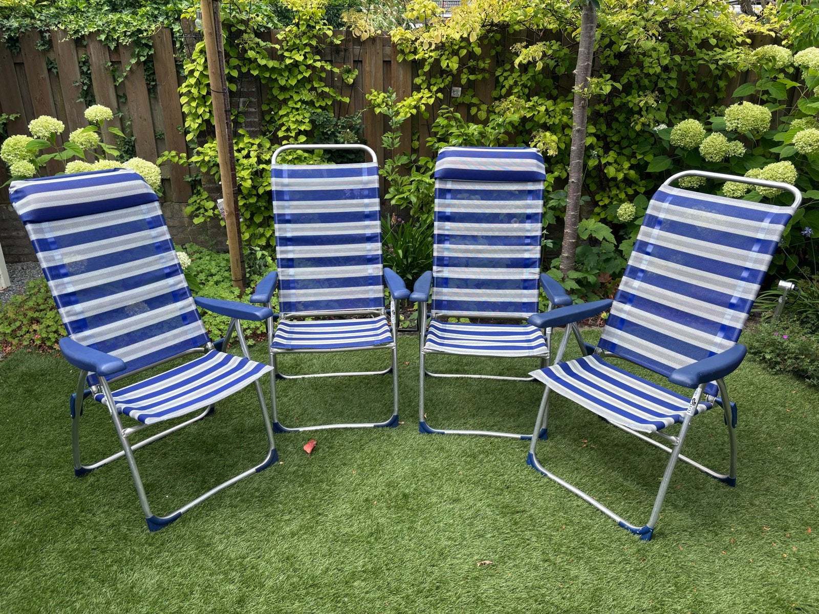 4 Crespo verstelbare stoelen met hoge rugleuning, Ophalen, Gebruikt, Campingstoel