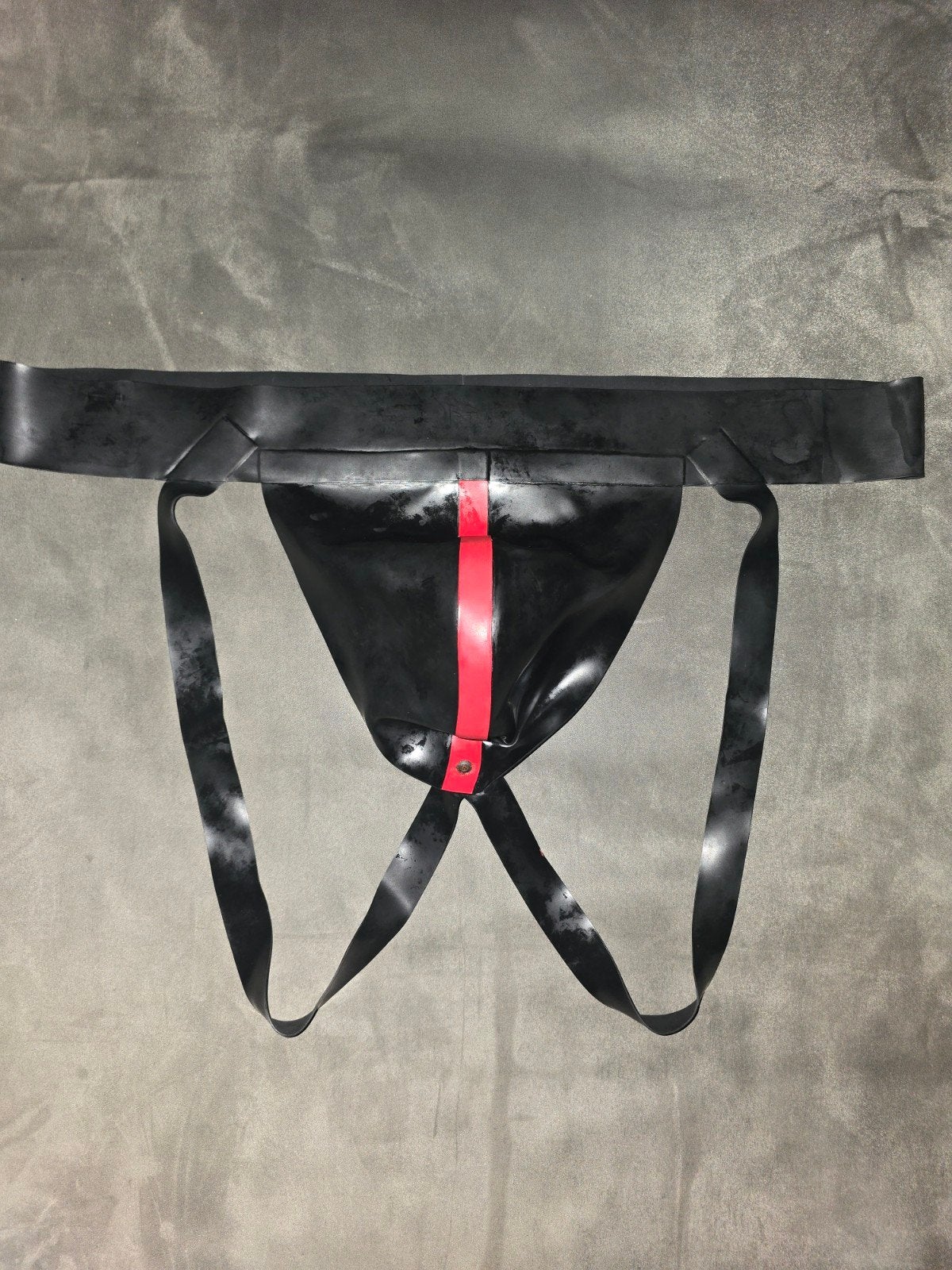 Rob latex Rubber Jockstrap Zwart met Rode Streep, Kleding | Heren, Verzenden, Zwart, Rob Rubber, Overige typen