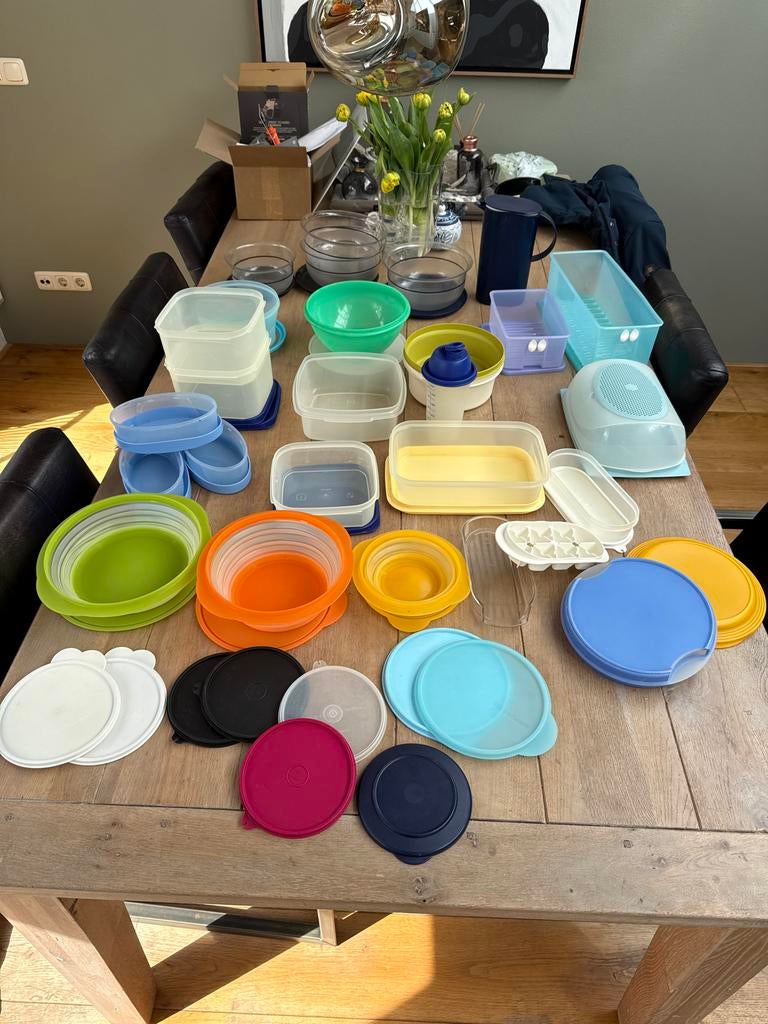 Grote partij Tupperware bakjes, kommen en meer, Ophalen, Zo goed als nieuw, Blauw, Bak of Kom