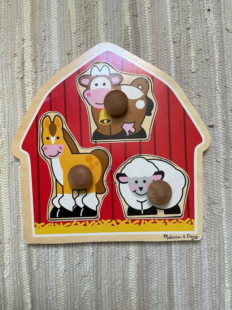 Melissa & Doug Houten Boerderij Puzzel met Dieren, Ophalen of Verzenden, Zo goed als nieuw