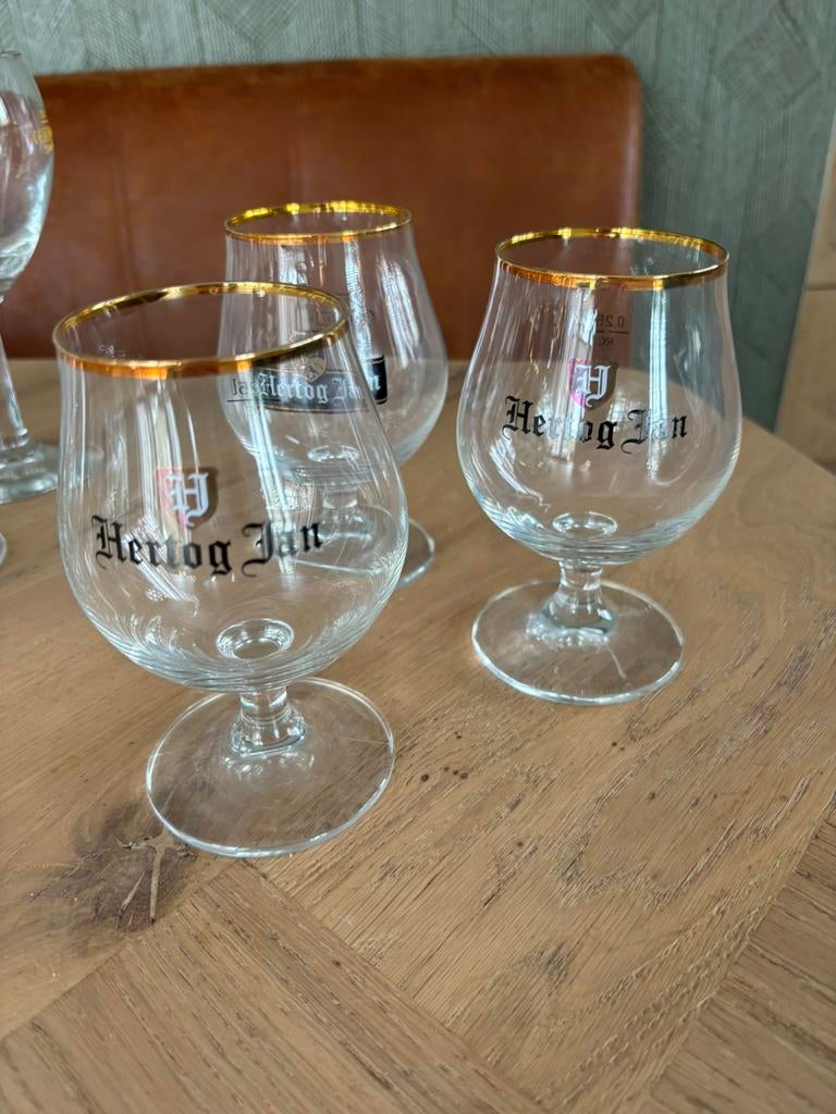 3 Hertog Jan bierglazen, Verzamelen, Glas en Borrelglaasjes, Ophalen, Zo goed als nieuw, Bierglas