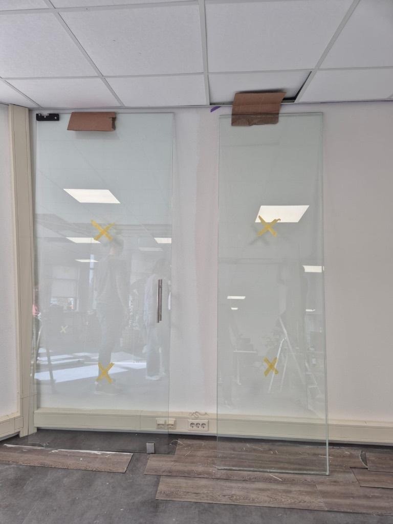 Glazen panelen/deur incl deurmechanisme, Ophalen, Gebruikt, Minder dan 80 cm, 160 cm of meer