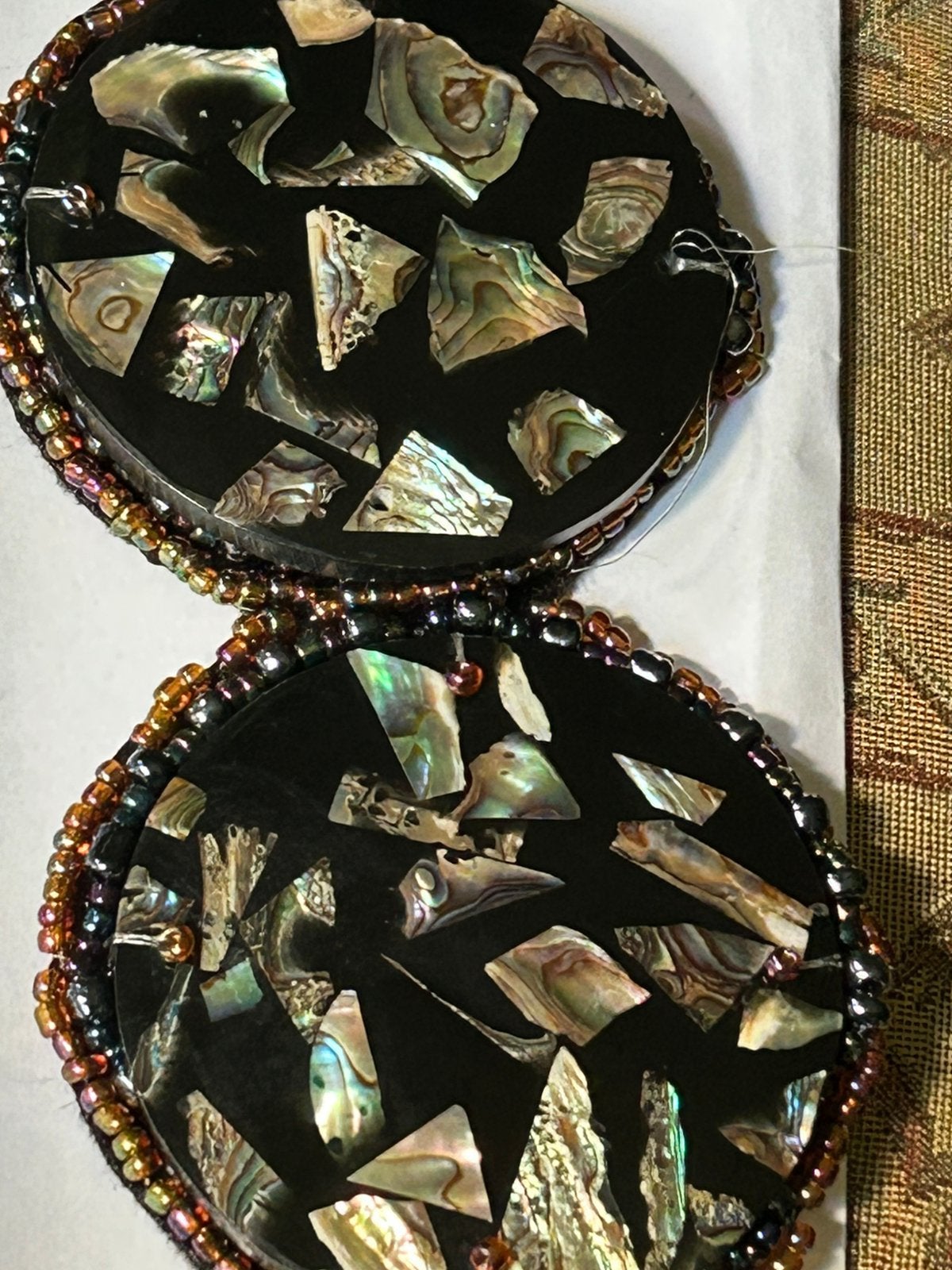 Ceintuur abalone op zwarte ondergrond, Ophalen of Verzenden, Zo goed als nieuw, Zwart, 100 cm of meer