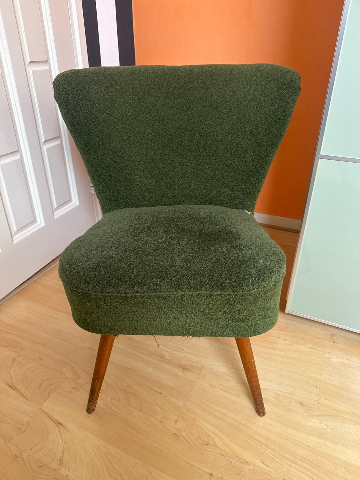 Orgineel vintage Groene Cocktailstoel / Bijzetstoel, Ophalen