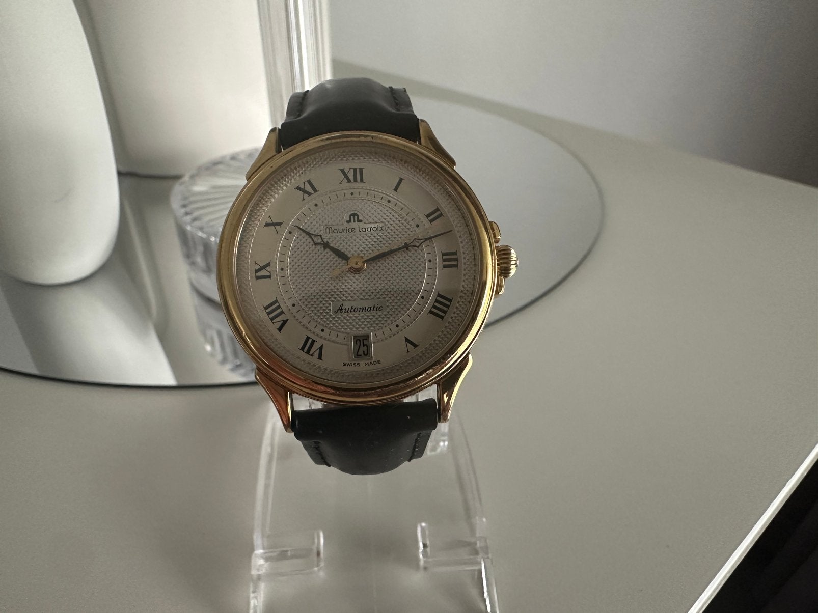 Maurice Lacroix automatisch verguld horloge, Ophalen of Verzenden, Zo goed als nieuw, Zwart, Android