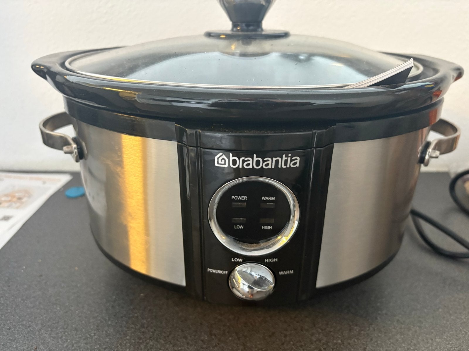 Brabantia 3.5 liter Slowcooker - Zilver/Zwart, Ophalen of Verzenden, Zo goed als nieuw