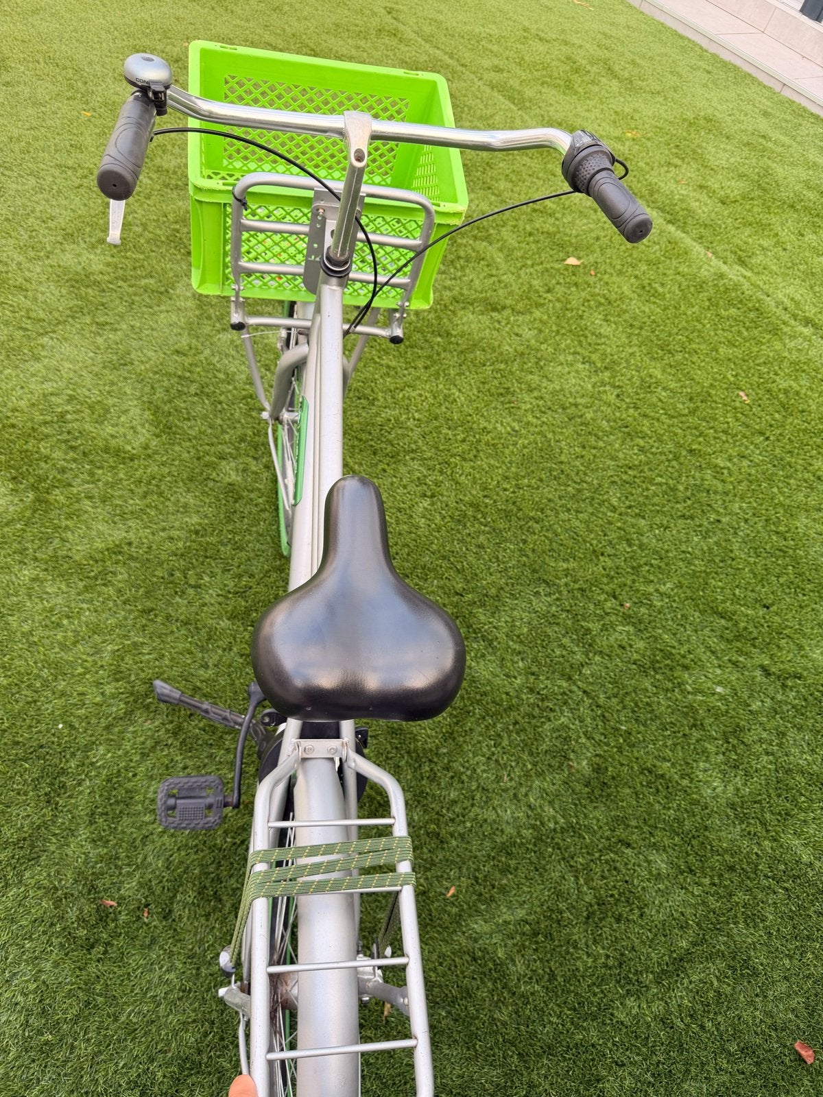 Stadsfiets met voordrager en mand - 24 inch, Fietsen en Brommers, 53 tot 56 cm, Velgrem, Versnellingen, Zo goed als nieuw