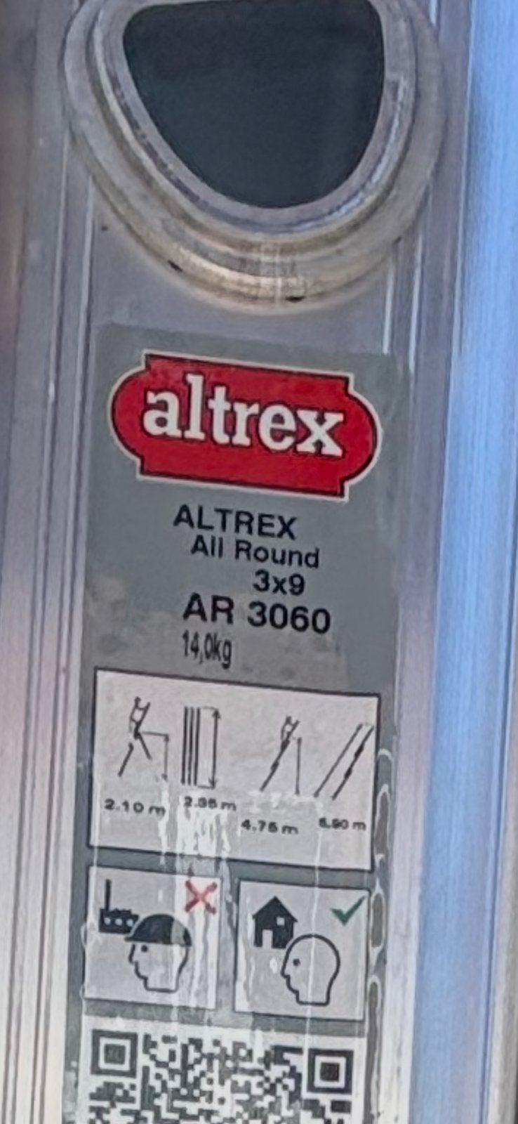 Altrex Reformladder 3x9  - 27 treden - met muurafhouder, Ophalen, Nieuw, Opvouwbaar of Inschuifbaar, 4 meter of meer
