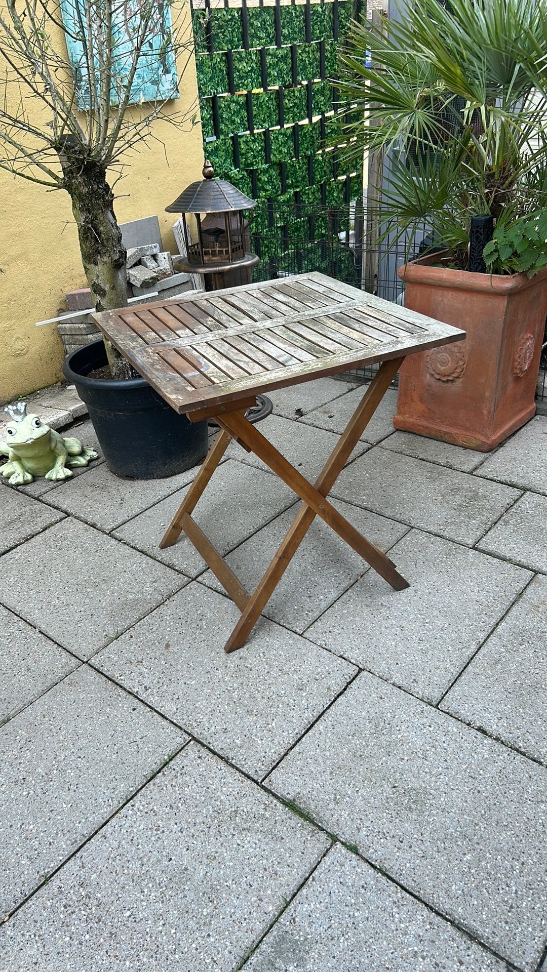 Tuintafel inklapbaar 70x70x76 hardhout, Ophalen, Gebruikt, Rechthoekig