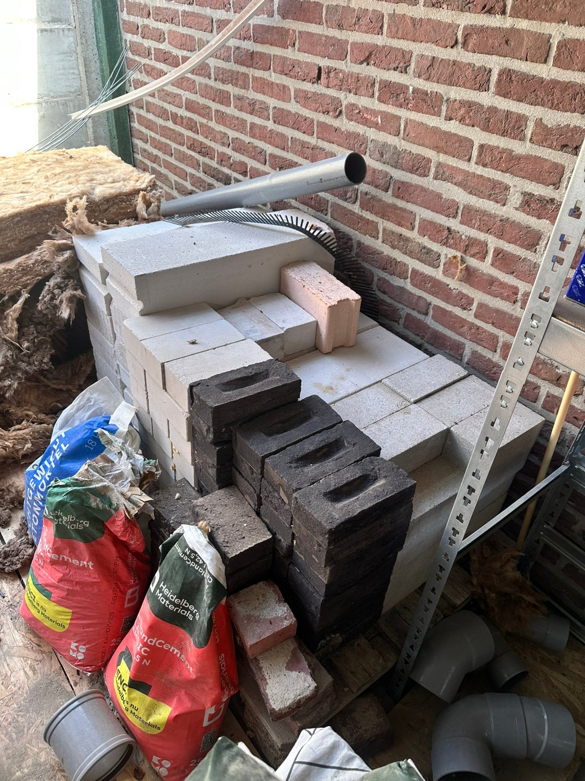 Kalkzand stenen diverse maten en een paar metselstenen, Overige typen, Nieuw, Ophalen of Verzenden, 15 m² of meer