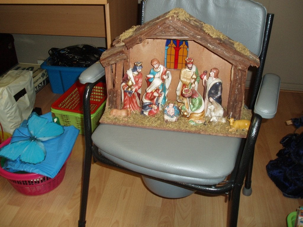 Te koop kerstkribbe, Diversen, Kerst, Ophalen, Zo goed als nieuw