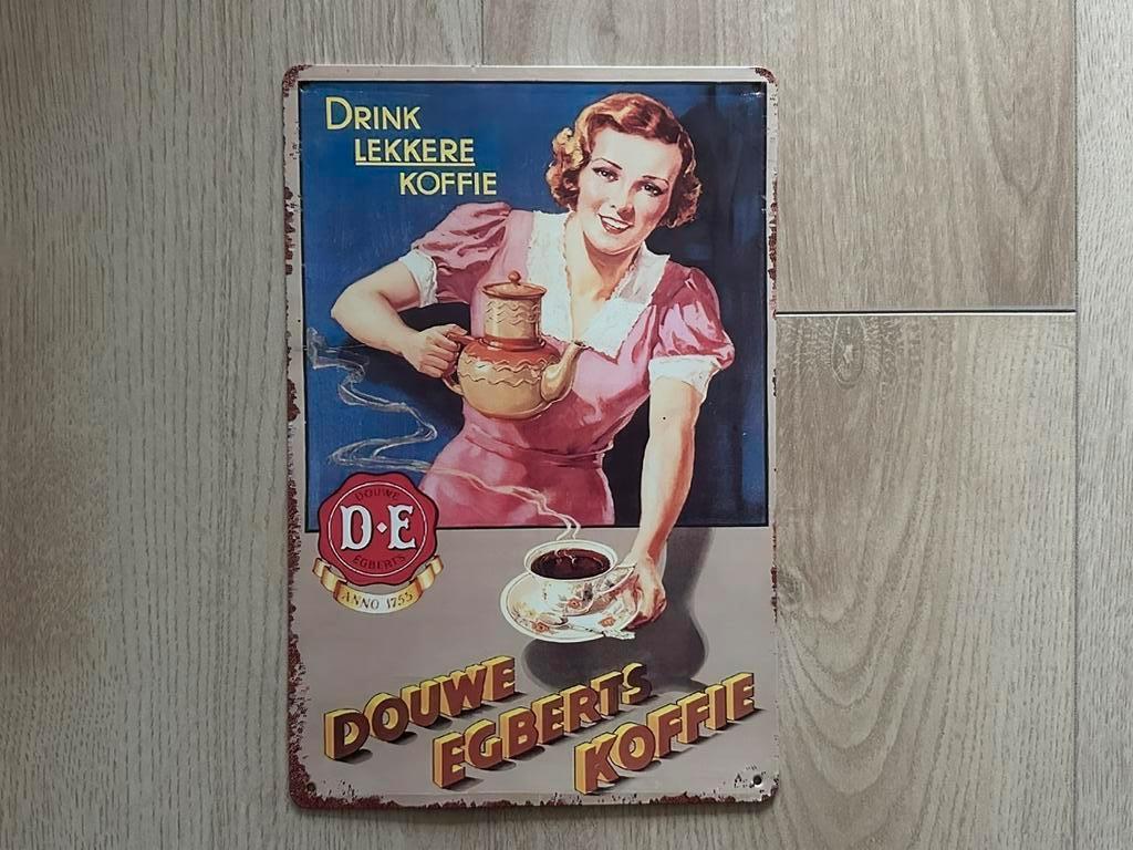 Reclamebord Douwe Egberts - Lekkere koffie 20x30, Verzamelen, Ophalen of Verzenden, Zo goed als nieuw, Reclamebord