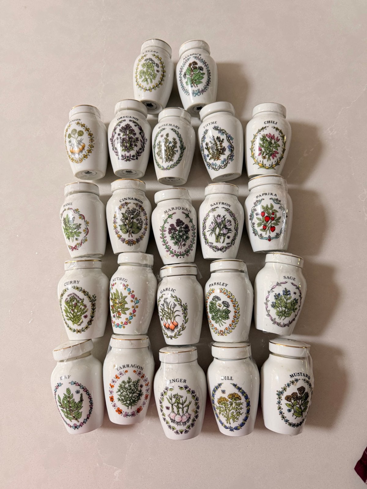 Vintage Gloria Vanderbilt Kruidenpotjes - Franklin Mint 1985, Ophalen of Verzenden