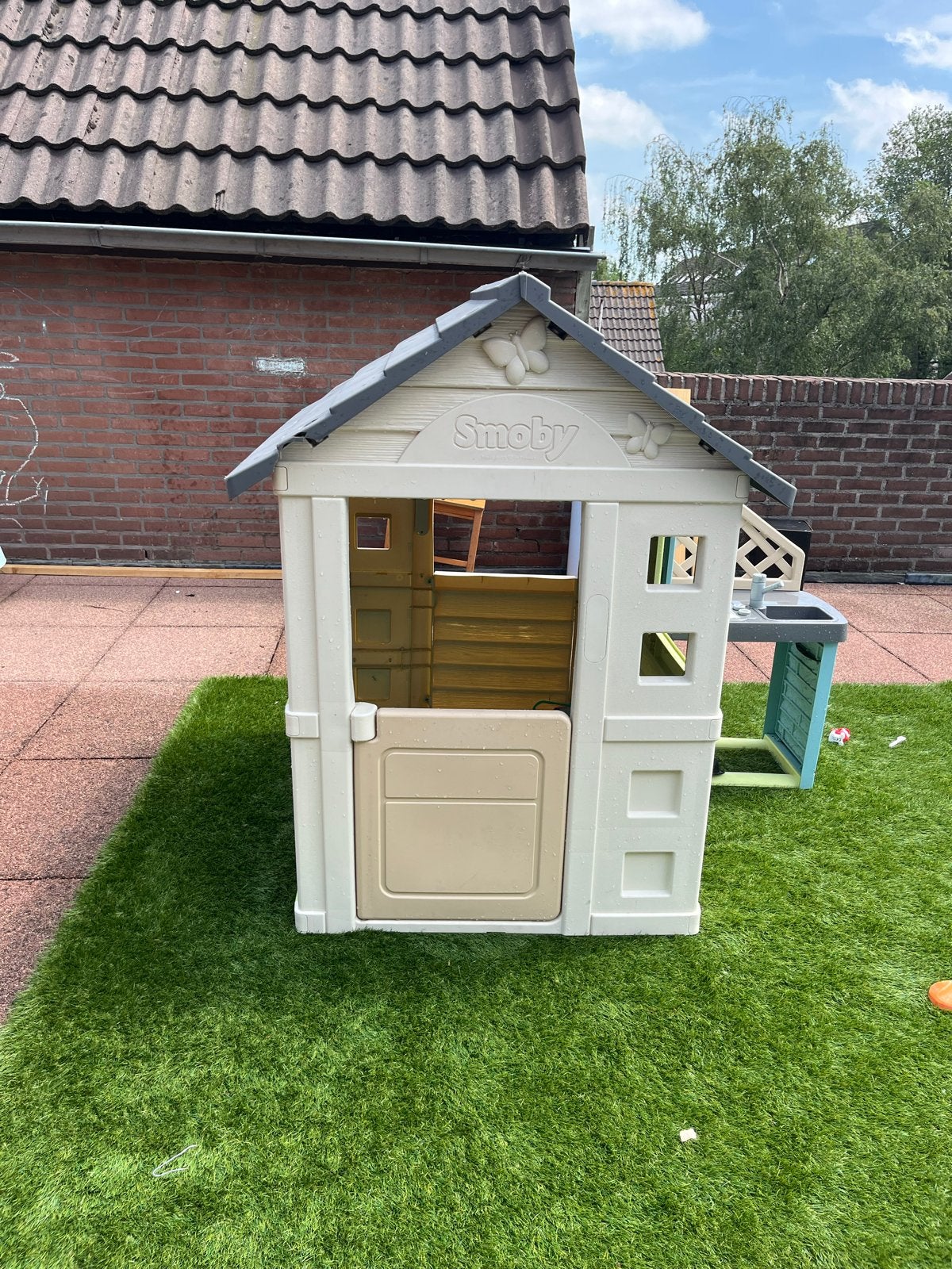 Smoby Speelhuisje met keuken - Goed gebruikt, kan nog lang m, Ophalen, Gebruikt, Kunststof