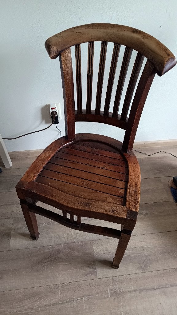 massief teakhouten stoelen, Huis en Inrichting, Stoelen, Ophalen, Gebruikt, Bruin, Koloniaal