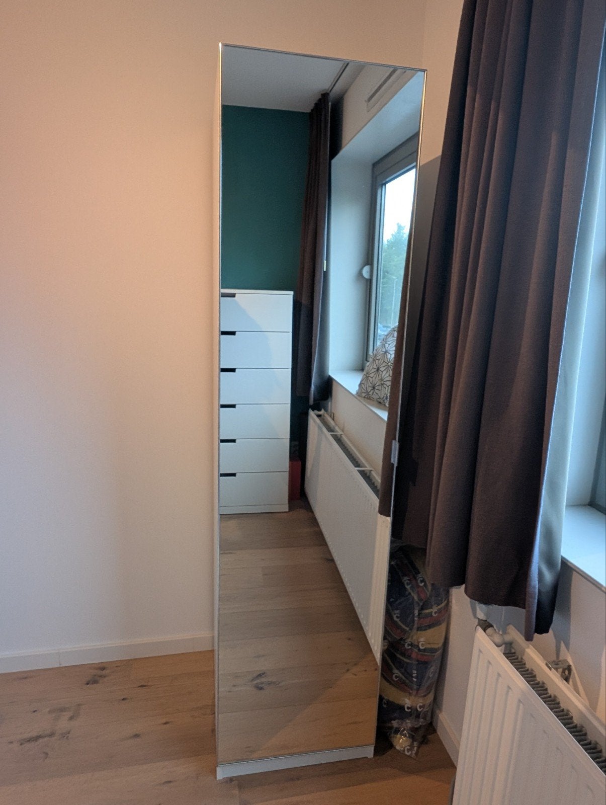 Kledingkast met spiegeldeur (50x60x201 cm), Ophalen, 200 cm of meer, 50 tot 100 cm, Zo goed als nieuw