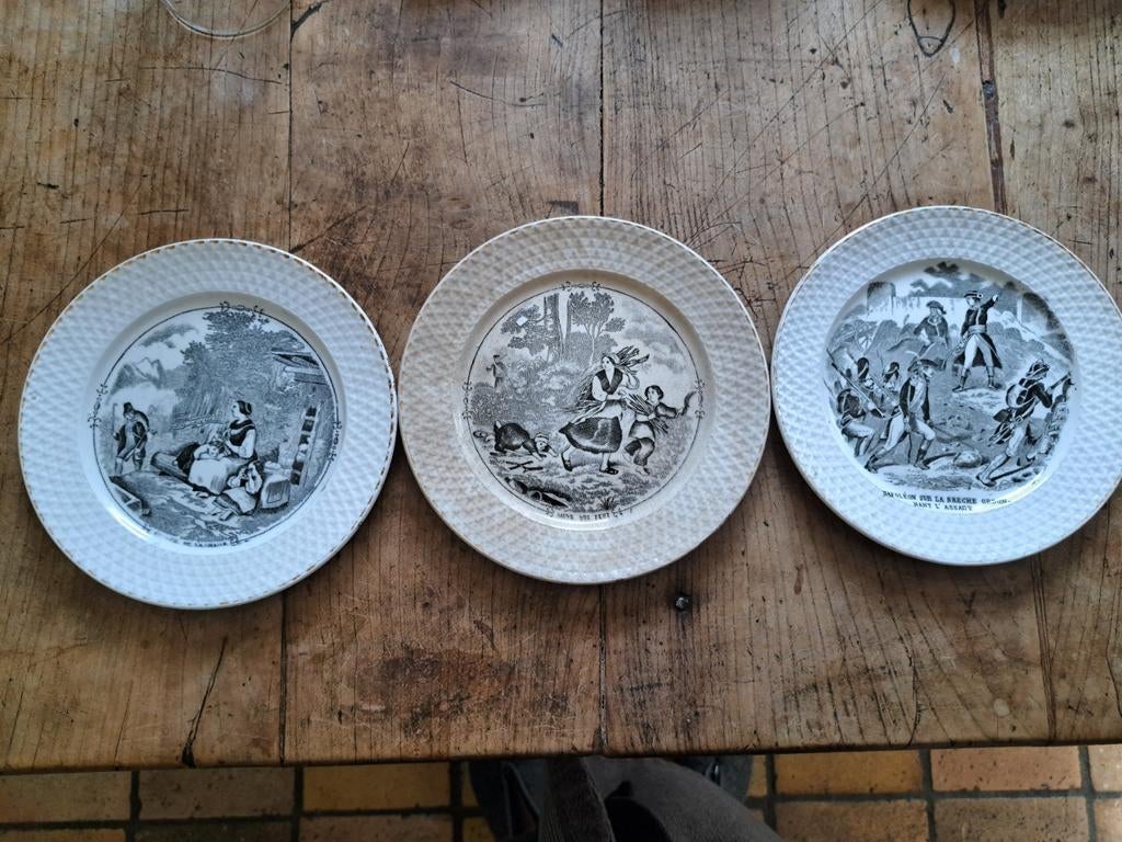 3 antieke bordjes Maestricht., Ophalen of Verzenden