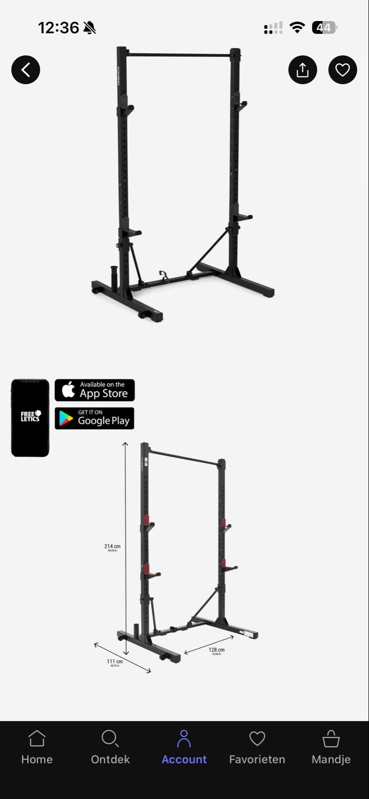 Opklapbare Krachttrainingsrack - Squat Rack, Ophalen, Zo goed als nieuw, Armen, Overige typen
