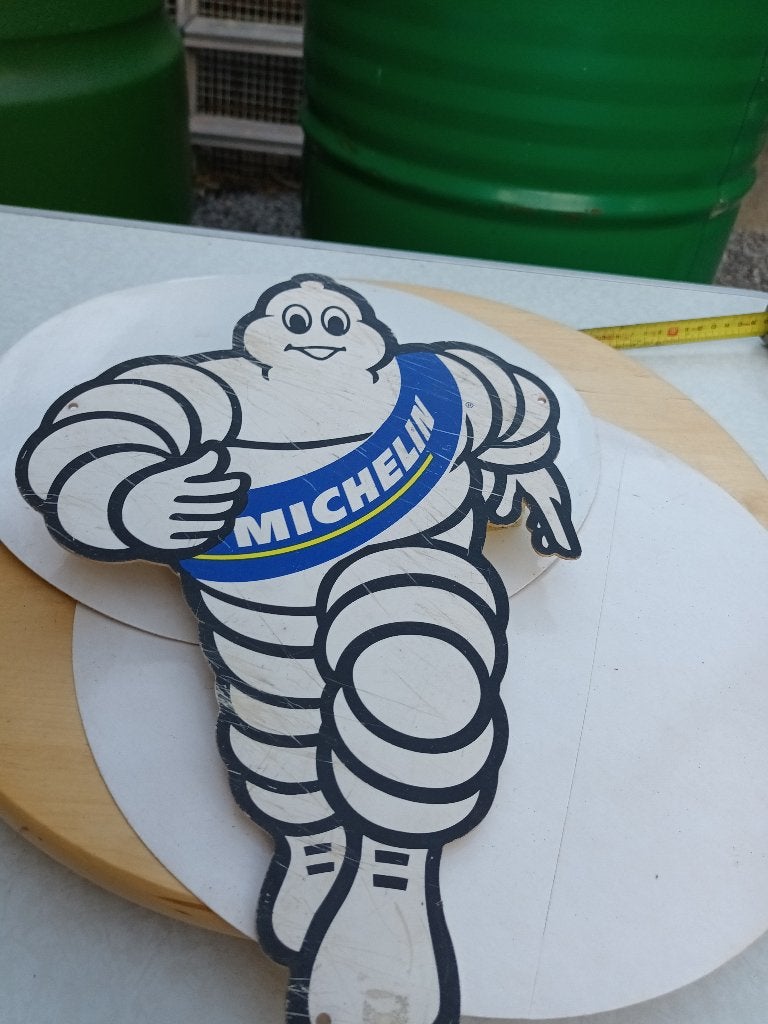MICHELIN reclame Bord / Pop - Wit plastic, Ophalen of Verzenden, Gebruikt, Reclamebord