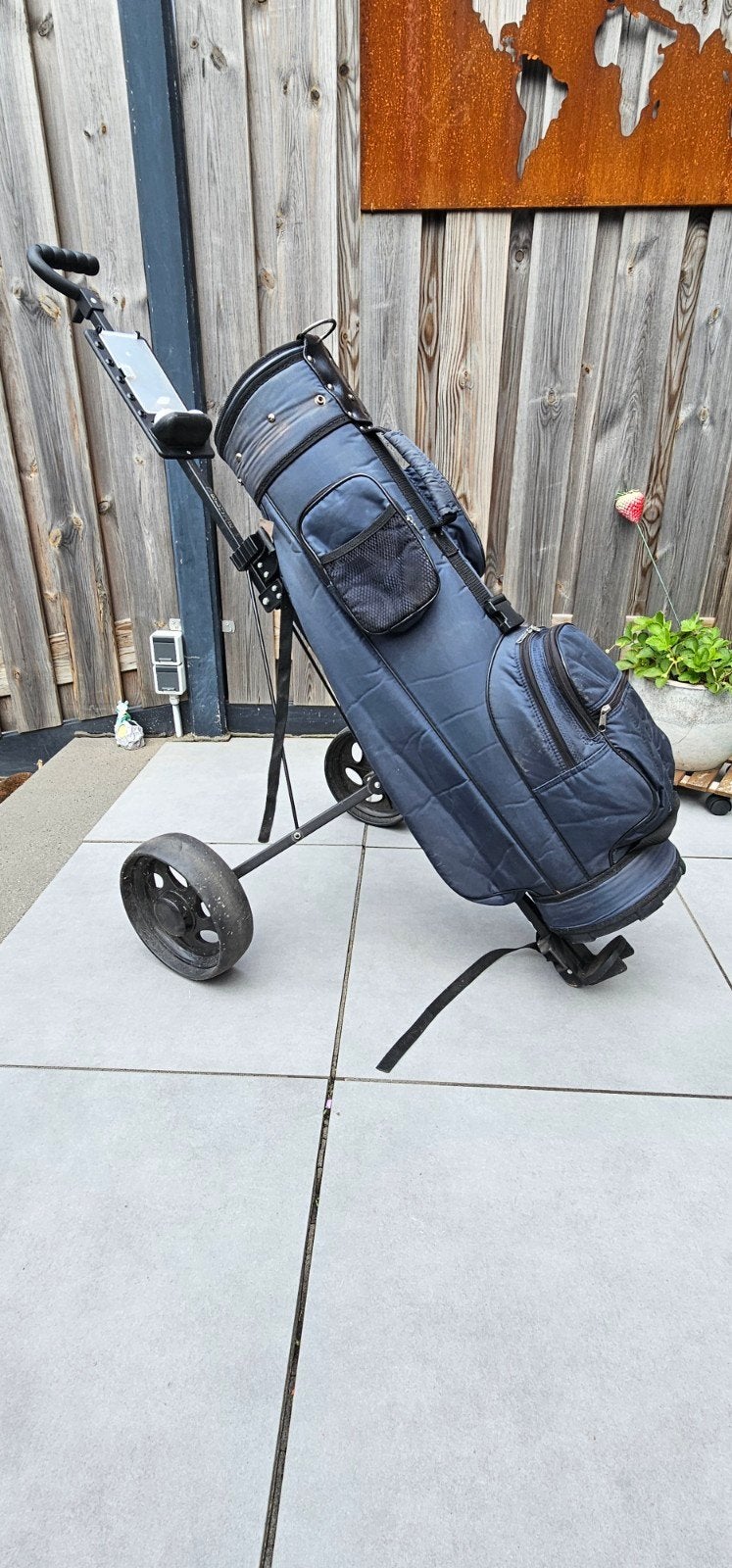 Golfset: Golftas met Golfkar, Ophalen, Gebruikt, Tas