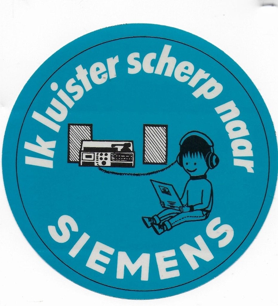 So328 sticker ik luister scherp naar siemens, Ophalen of Verzenden, Zo goed als nieuw