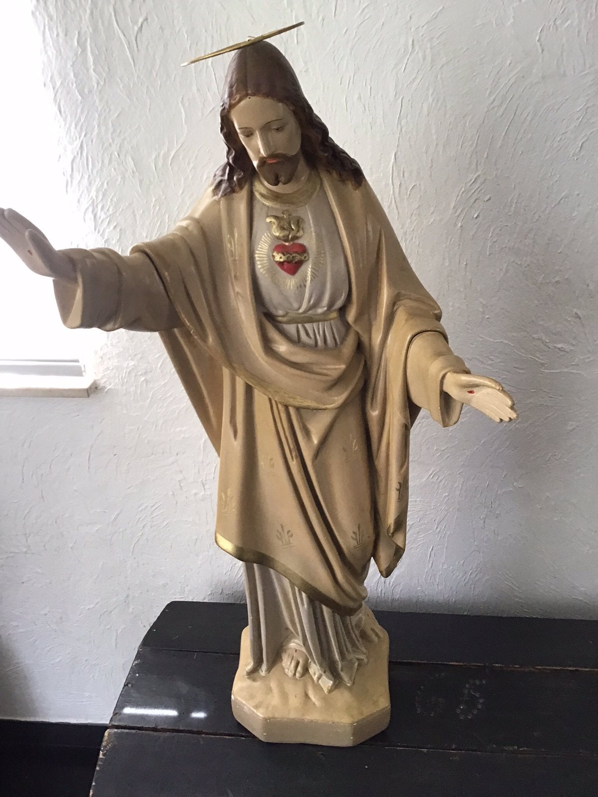 Vintage Heilig Hart Jezus beeld - Religieuze kunst, Antiek en Kunst, Antiek | Religie, Ophalen