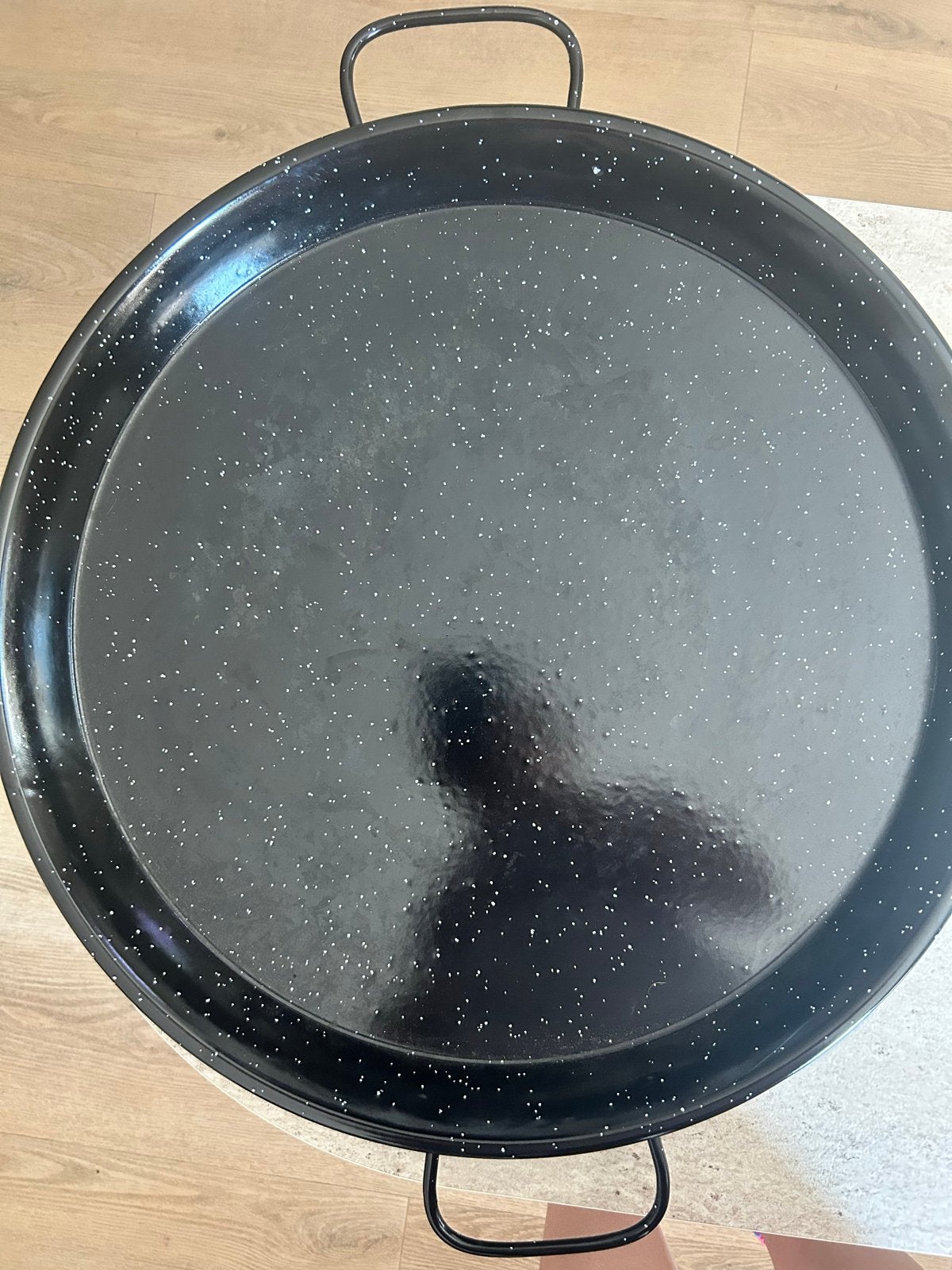 Grote paella pan - perfect voor feesten en diners, Overige typen, Ophalen of Verzenden, Zo goed als nieuw, Zwart