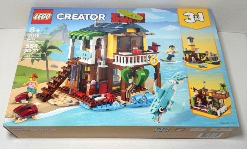 Lego Creator 31118 Surfer Strandhuis +doos + boekjes, Inclusief instructies, Lego, Ophalen of Verzenden, Zo goed als nieuw
