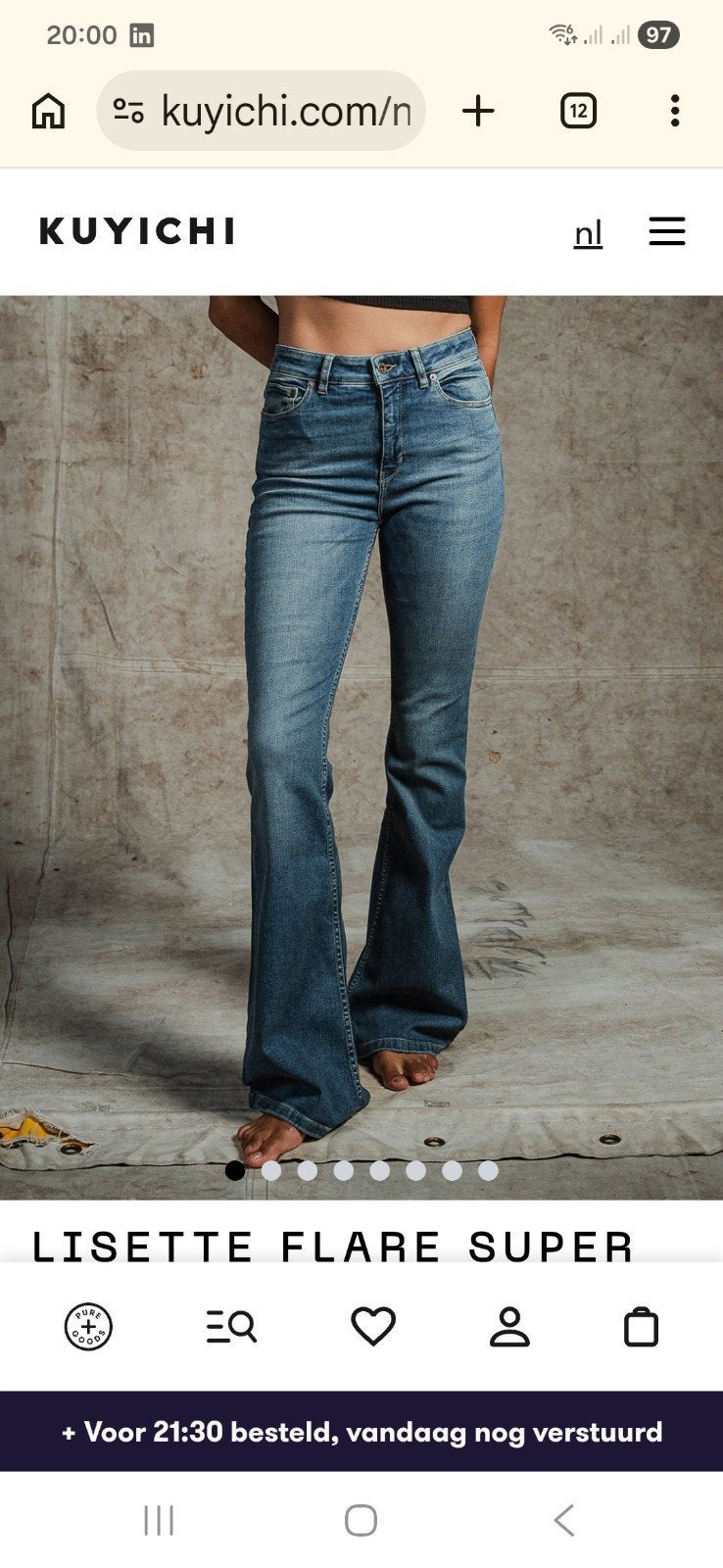 Kuyichi Lisette Flare Super Aged Blue Jeans, Blauw, Ophalen of Verzenden, Zo goed als nieuw, Kuyichi
