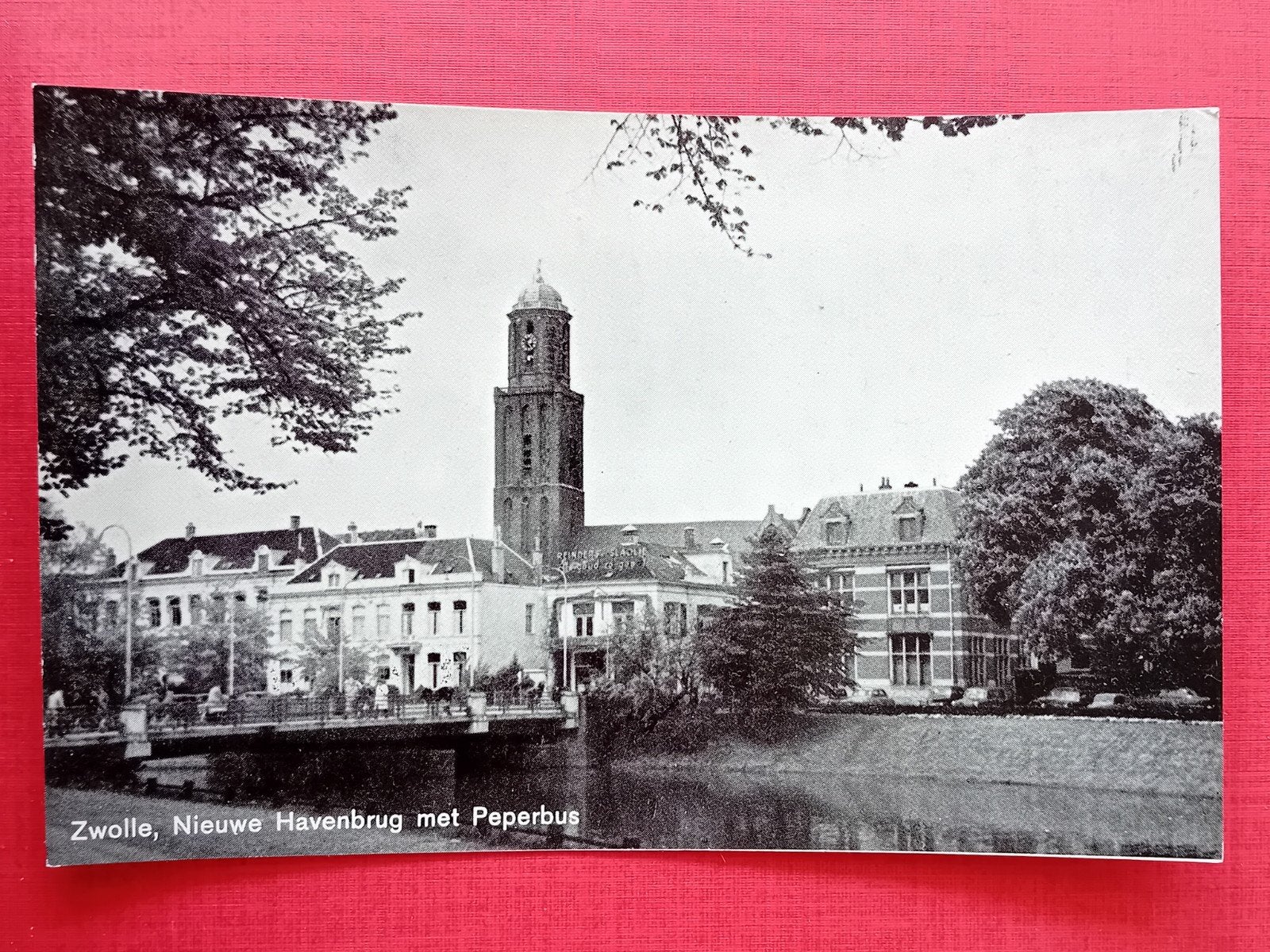 Oude Ansichtkaart Zwolle, Nieuwe Havenbrug met Peperbus, Verzamelen, Ansichtkaarten | Nederland, Ophalen of Verzenden, 1920 tot 1940