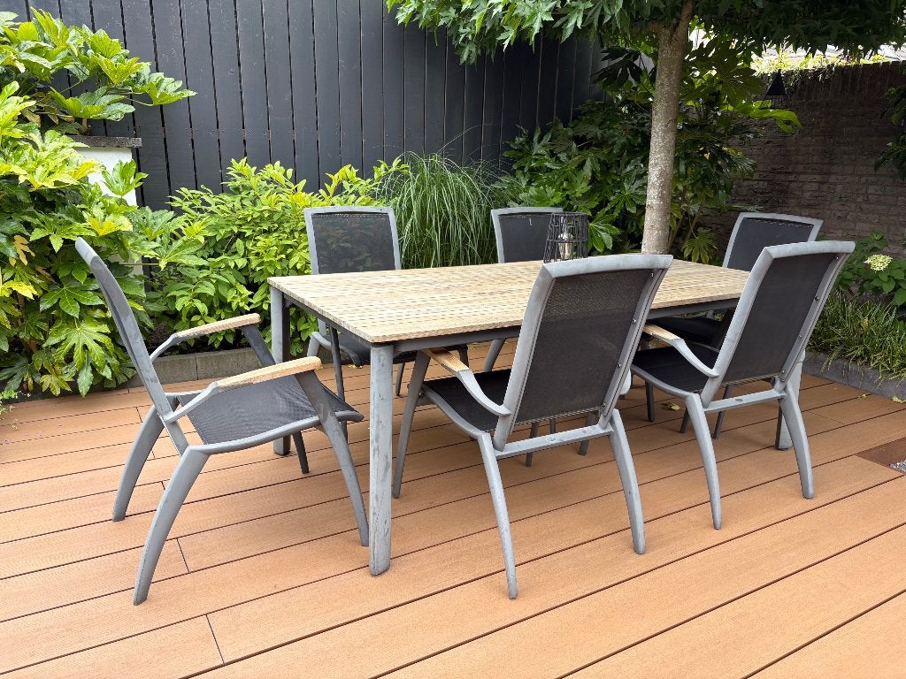 Hartman Tuinstel 6 personen, Tuin en Terras, Tuinsets en Loungesets, Ophalen, Gebruikt, 6 zitplaatsen, Aluminium