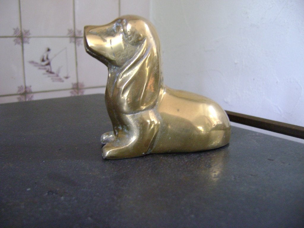 3 koperen beeldjes - Hondje - Eendje - olifantje ., Ophalen of Verzenden, Zo goed als nieuw, Dier