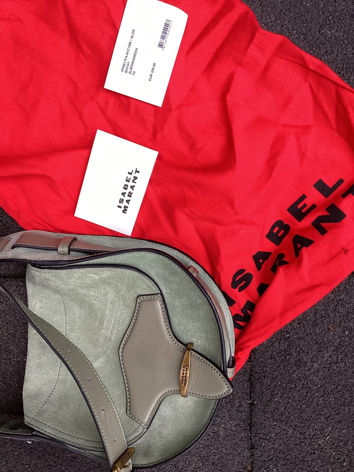 Isabel Marant Bitsy almond green tas nieuwstaat, Ophalen of Verzenden, Zo goed als nieuw, Groen, Schoudertasje