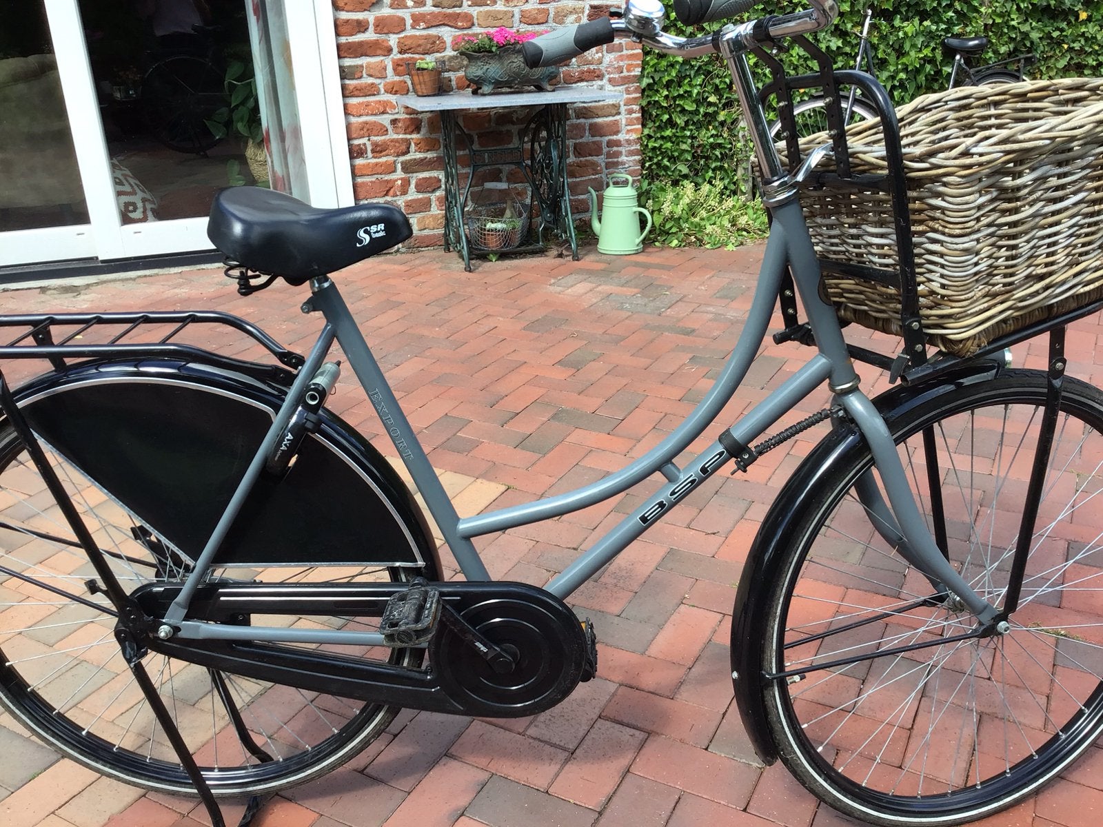 Transportfiets met rieten mand, damesfiets, 56 cm of meer, Ophalen, Gebruikt, Terugtraprem