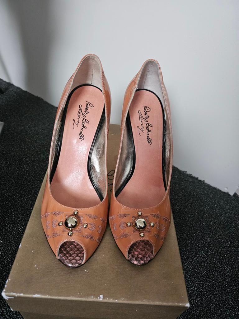 Roberto Botticelli Luxury Peep-Toe Pumps Maat 39, Ophalen, Pumps, Bruin, Zo goed als nieuw