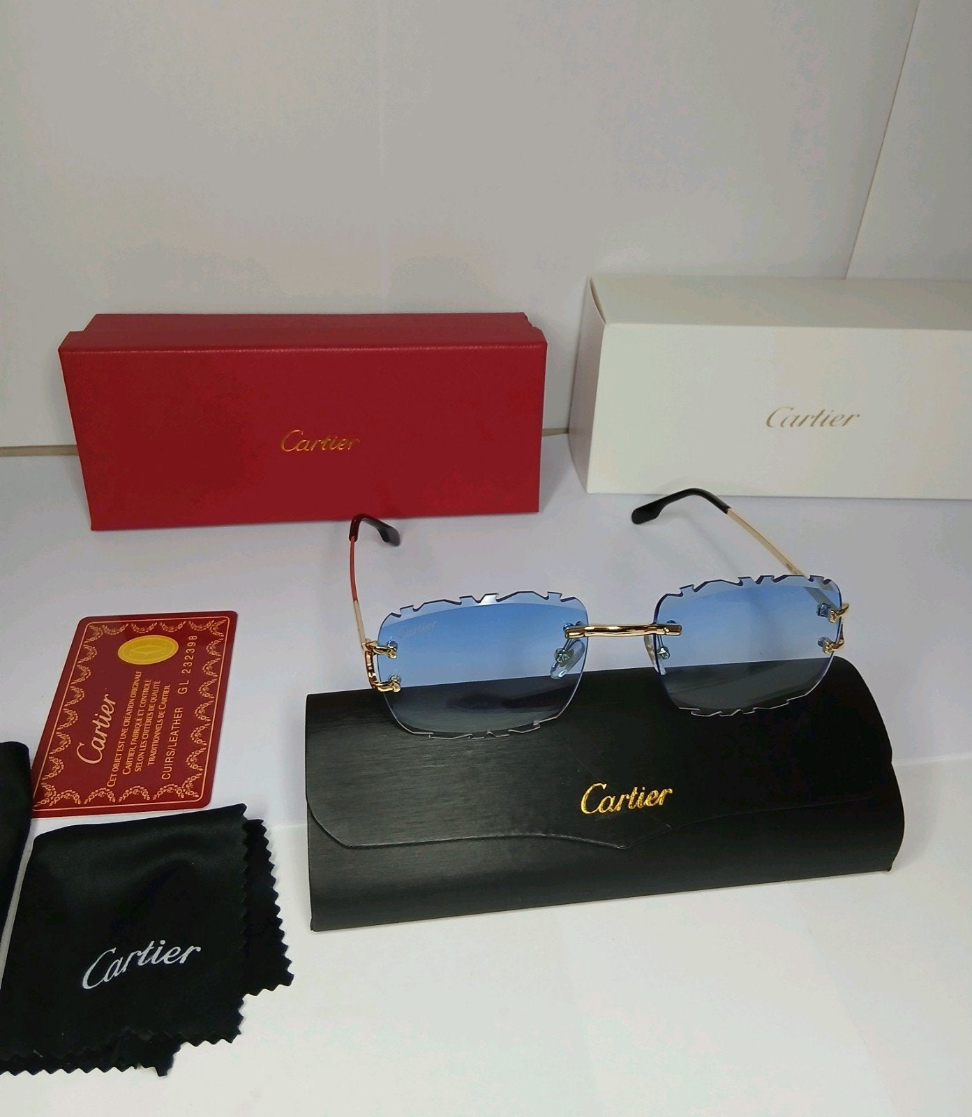 Cartier Diamond Cut Blauwe bril, Ophalen of Verzenden, Nieuw, Blauw, Overige merken