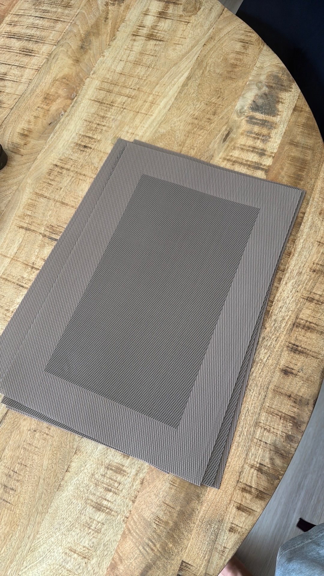 Set van 6 taupe placemats, Overige typen, Ophalen, Gebruikt, Bruin