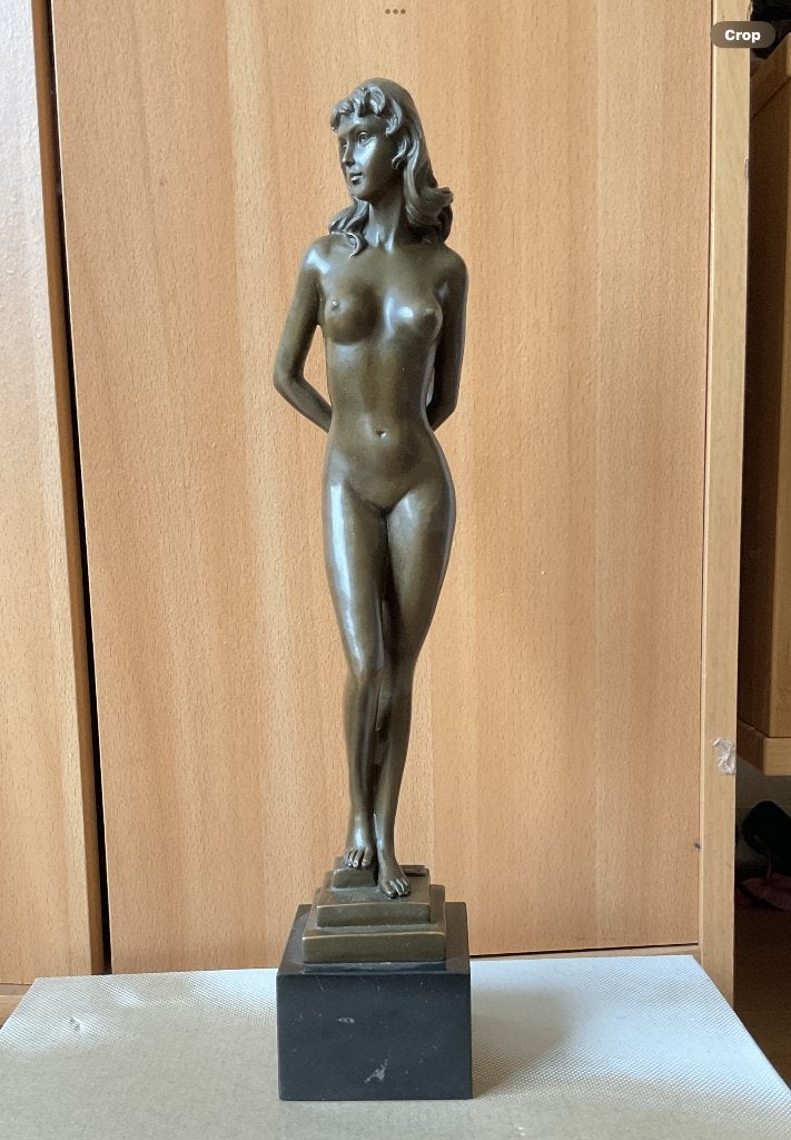 Bronzen naakt dame beeld, Antiek en Kunst, Ophalen of Verzenden, Brons