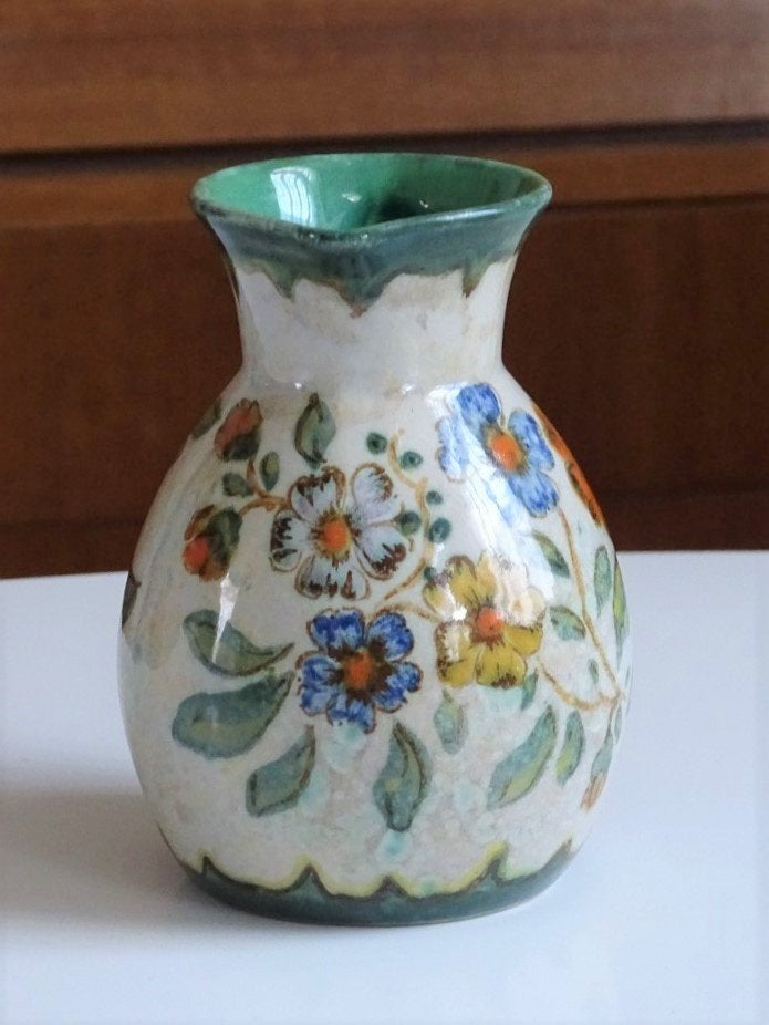 Plateel Kan Vaas Zuid Holland Gouda Dumaso 1941, Antiek en Kunst, Antiek | Keramiek en Aardewerk, Ophalen of Verzenden