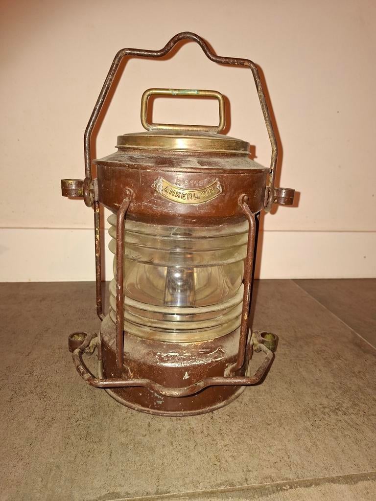 Antiek Ankerlicht - Maritieme Decoratie, Antiek en Kunst, Antiek | Lampen, Ophalen of Verzenden