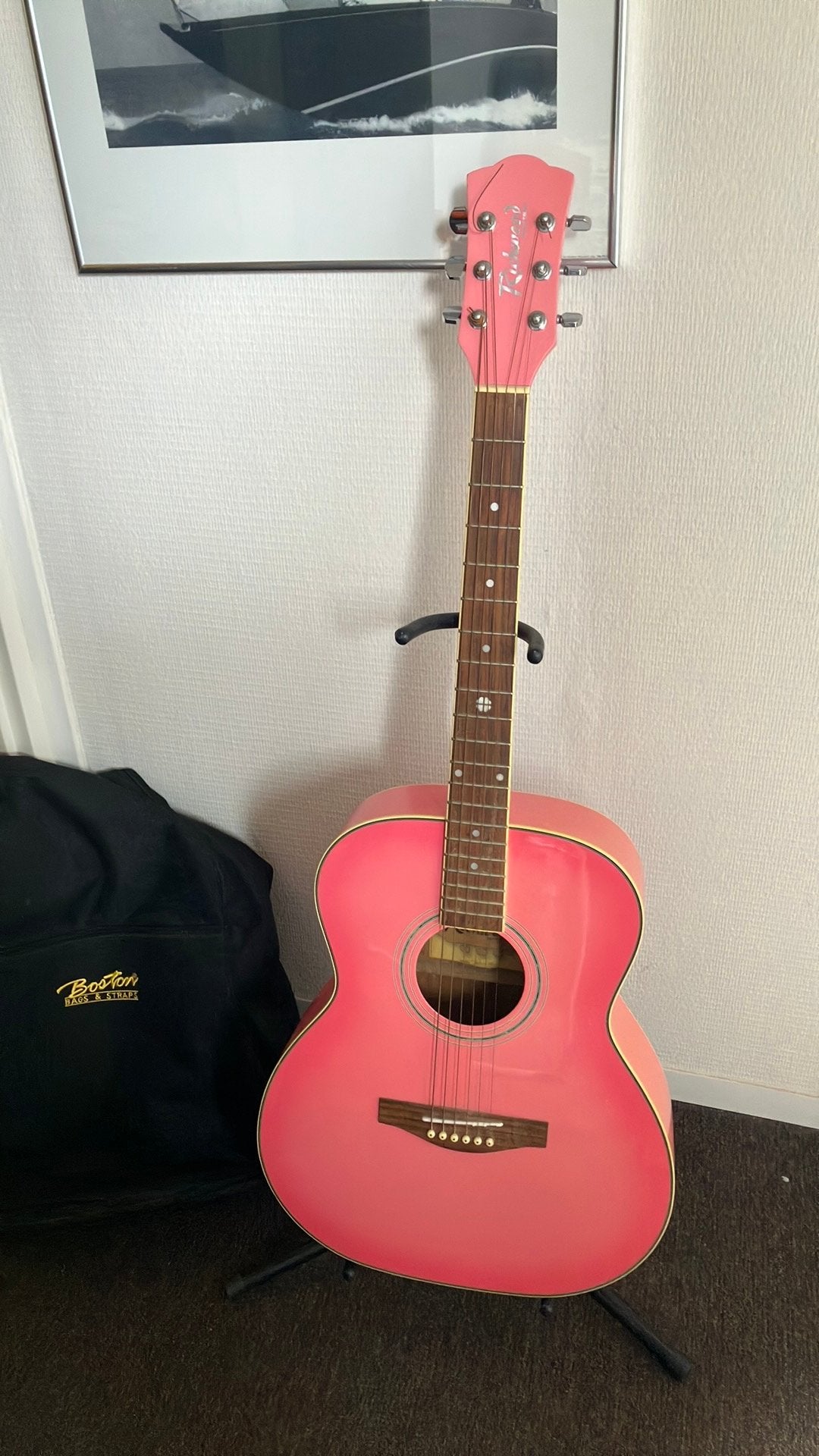 Richwood Western gitaar - Roze, Muziek en Instrumenten, Ophalen, Gebruikt, Overige typen, Met koffer