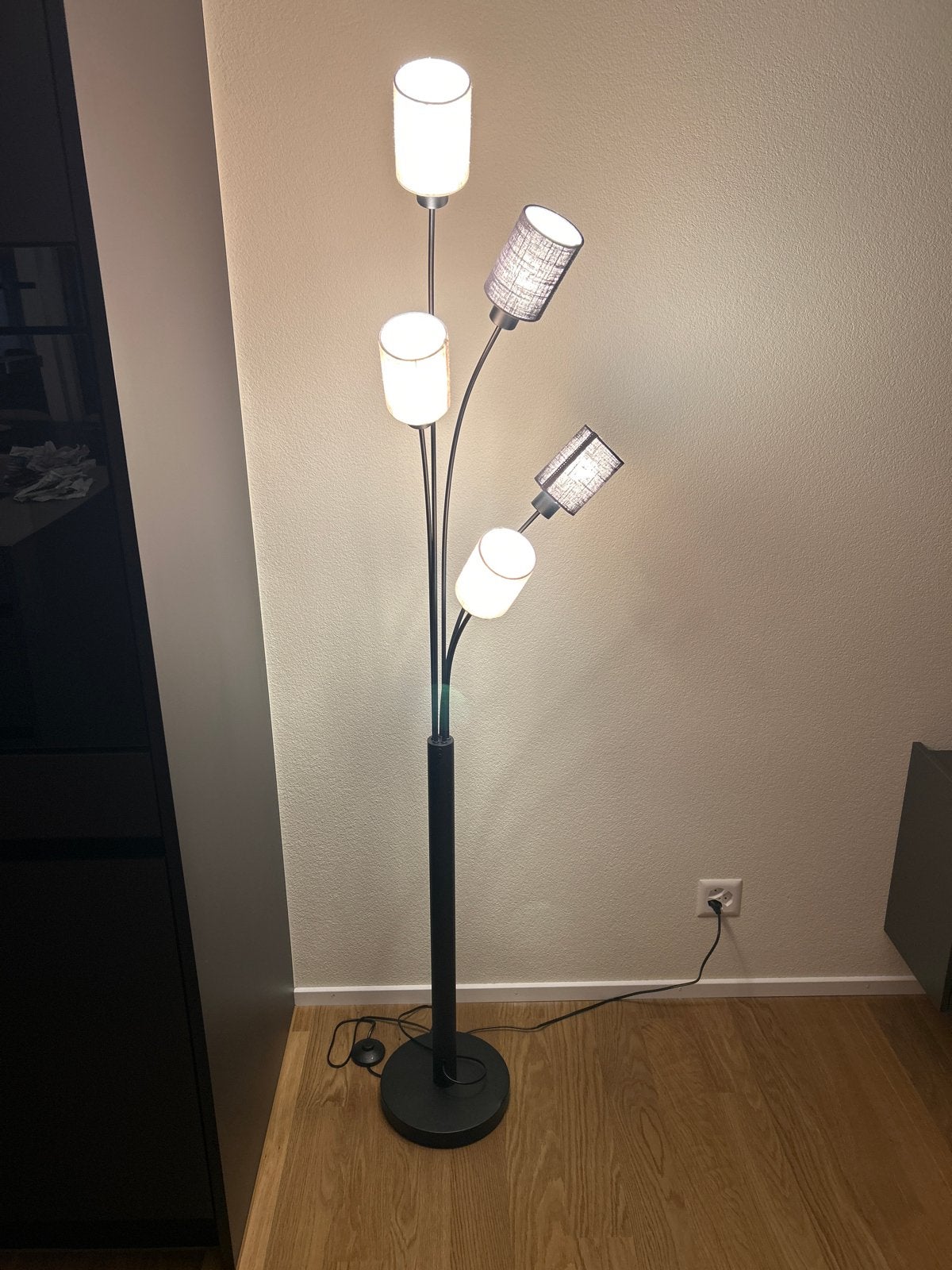 Moderne staande lamp van Fischer & Honsel met 5 lichtpunten, Ophalen, E14 (klein), Zo goed als nieuw, Metaal