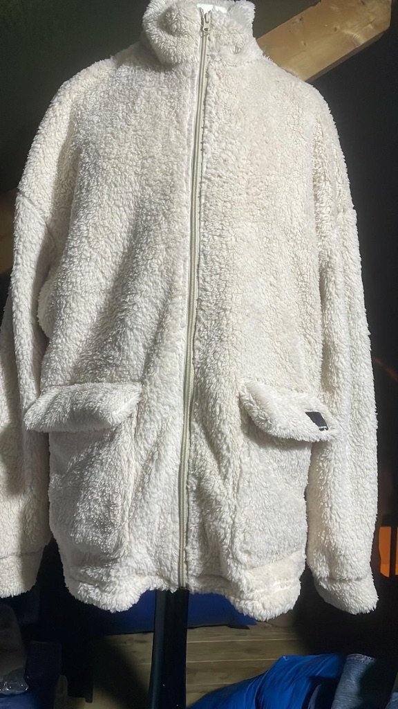 Heerlijk Zacht Teddy Vest met Rits & Zakken – Off-White, Ophalen of Verzenden, Nieuw, Maat 46/48 (XL) of groter, Wit