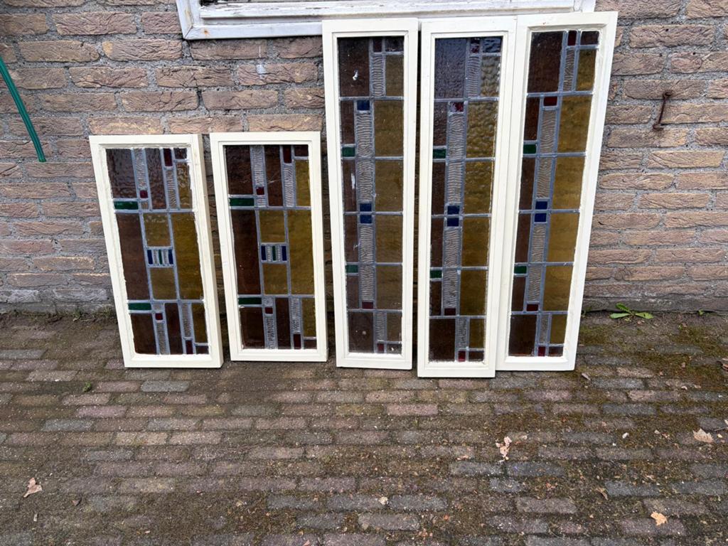 Antieke glas in lood panelen uit 1934, Ophalen