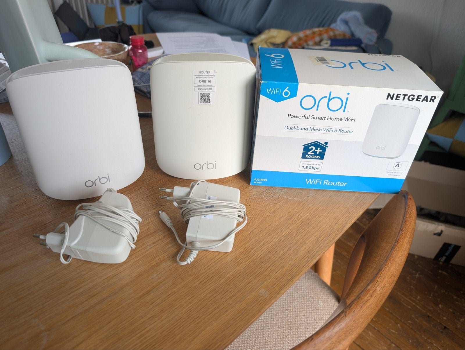 Netgear Orbi RBR350 WiFi 6 Mesh Router + Satelliet, Computers en Software, Ophalen of Verzenden, Zo goed als nieuw, Router, Netgear
