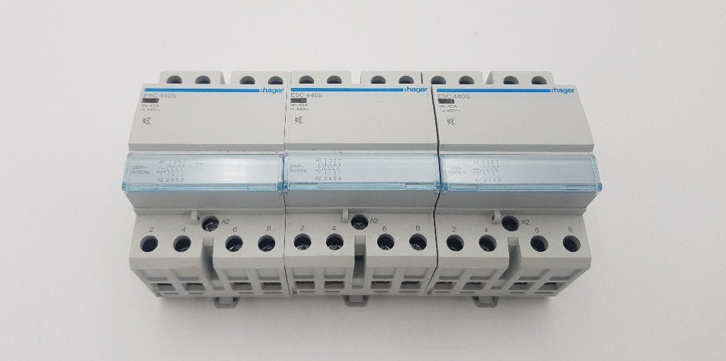 Hager Groepenkast Relais ESC440S Ith 40A 440V (3x), Gebruikt, Onbekend, Ophalen of Verzenden, Onbekend